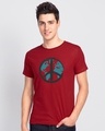 Shop Men's Red World Peace T-shirt-Front