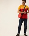 Shop Men's Red & Yellow Color Block T-shirt-Full