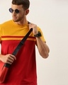 Shop Men's Red & Yellow Color Block T-shirt