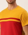 Shop Men's Red & Yellow Color Block T-shirt