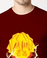Shop Men's Red Zenitsu Graphic Printed Cotton T-shirt