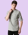 Shop Men's Grey Relaxed Fit Short Kurta-Front