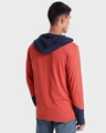 Shop Men's Orange & Blue Color Block Hoodie T-shirt-Design