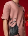 Shop Men's Pink The Real Warrior Graphic Printed Oversized T-shirt