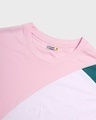 Shop Men's Pink & White Color Block Oversized T-shirt