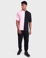 Shop Men's Rose Shadow & Black Beauty Color Block Oversized T-shirt