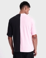 Shop Men's Rose Shadow & Black Beauty Color Block Plus Size Oversized T-shirt-Design