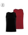 Shop Pack of 2 Men's Black & Red Vest-Front