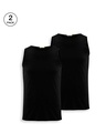 Shop Pack of 2 Men's Black Vest-Front