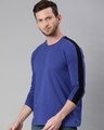 Shop Men's Royal Blue Full Sleeve T-shirt (Black Stripe)-Design