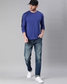 Shop Men's Royal Blue Full Sleeve T-shirt (Black Stripe)