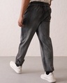 Shop Men's Rugged Grey Washed Relaxed Fit Jogger Jeans-Design