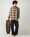 Shop Men's Rust Orange Checked Oversized Shirt