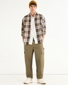 Shop Men's Rust Orange Checked Oversized Shirt-Full