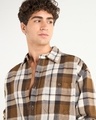 Shop Men's Rust Orange Checked Oversized Shirt