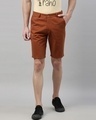 Shop Men's Rust Solid Casual Shorts-Front