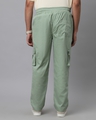 Shop Men's Sage Green Loose Comfort Fit Cargo Pants-Full