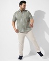 Shop Men's Sage Green Printed Plus Size Shirt