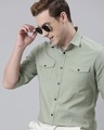 Shop Men's Sage Green Slim Fit Cargo Shirt