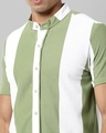 Shop Men's Sage Green Striped Shirt