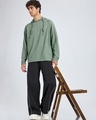 Shop Men's Sage Green Textured Lace Hoodies-Full