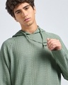 Shop Men's Sage Green Textured Lace Hoodies