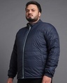 Shop Men's Sage & Navy Plus Size Reversible Puffer Jacket-Full