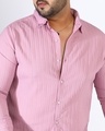 Shop Men's Salmon Pink Textured Oversized Plus Size Shirt