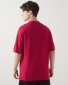 Shop Men's Salsa Red Error 404 Typography Oversized T-shirt-Full