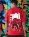 Shop Men's Salsa Red Hulk Graphic Printed Oversized T-shirt-Front