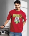 Shop Men's Salsa Red Menace Graphic Printed Oversized T-shirt-Front