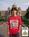 Shop Men's Salsa Red Namma Bengaluru Graphic Printed Oversized T-shirt-Front