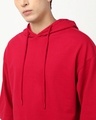 Shop Men's Salsa Red Oversized Hoodie T-shirt