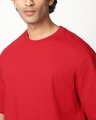 Shop Men's Salsa Red Oversized T-shirt