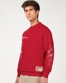 Shop Men's Salsa Red Space Rocks Graphic Printed Oversized Sweatshirt-Full
