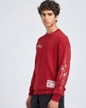 Shop Men's Salsa Red Space Rocks Graphic Printed Oversized Sweatshirt-Full