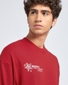 Shop Men's Salsa Red Space Rocks Graphic Printed Oversized Sweatshirt