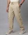 Shop Men's Sand Beige Loose Comfort Fit Cargo Pants-Design