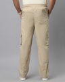 Shop Men's Sand Beige Loose Comfort Fit Cargo Pants-Full