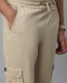 Shop Men's Sand Beige Loose Comfort Fit Cargo Pants