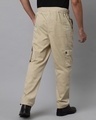 Shop Men's Sand Beige Loose Comfort Fit Cargo Parachute Pants-Full