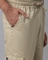 Shop Men's Sand Beige Loose Comfort Fit Cargo Parachute Pants