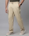 Shop Men's Sand Beige Loose Comfort Fit Pants-Design