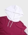 Shop Men's Pink & White Color Block Oversized Hoodie T-shirt