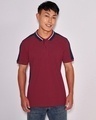 Shop Men's Savvy Red Color Block Polo T-shirt-Front