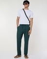 Shop Men's Sea Moss Green Cotton Linen Pants-Full