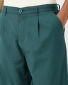 Shop Men's Sea Moss Green Oversized Cotton Linen Shorts