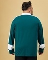Shop Men's Green & White Side Down Typography Oversized Plus Size Polo T-shirt-Design