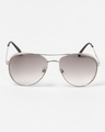 Shop Men's Silver Aviator Polarised Lens Sunglasses-Design