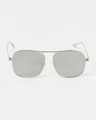 Shop Men's Silver Aviator Polarised Lens Sunglasses-Design